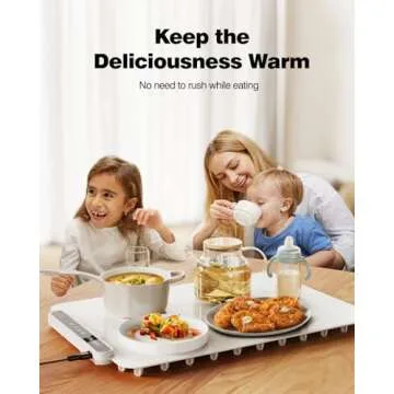 Electric Warming Tray with Adjustable Temperature Settings