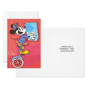 Hallmark Disney Valentines Day Cards Assortment, Mickey Mouse and Minnie Mouse (6 Valentine Cards with Envelopes)