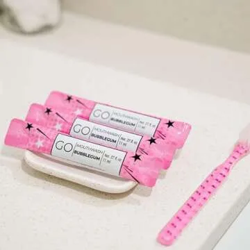 Go Mouthwash Packets Bubblegum Flavor - Adult and Kids Mouthwash with Fluoride Free Formula, Alcohol Free, Dye-Free Formula That Contains Xylitol - Perfect Bulk Mouthwash for Lunch Boxes and Travel