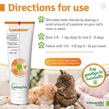 Vetoquinol Laxatone Oral Hairball Gel for Cats - Maple