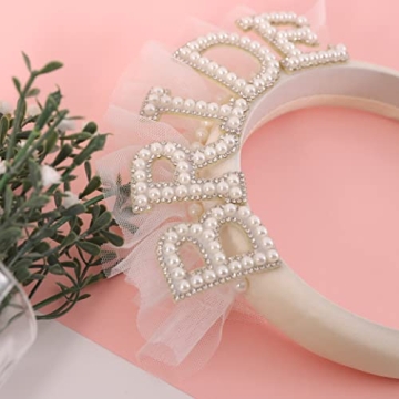 Agkvw Pearl Veil Bride Headband for Wedding Celebrations