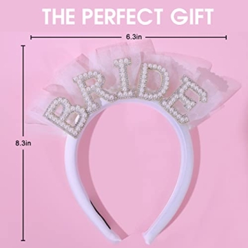 Agkvw Pearl Veil Bride Headband for Wedding Celebrations