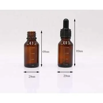 3 Pcs 15ml 0.5oz Empty Refillable Amber Glass Graduated Dropper Bottle Essential Oil Cosmetics Elite Fluid Container Jar Pot Holder with Glass Pipette Dropper