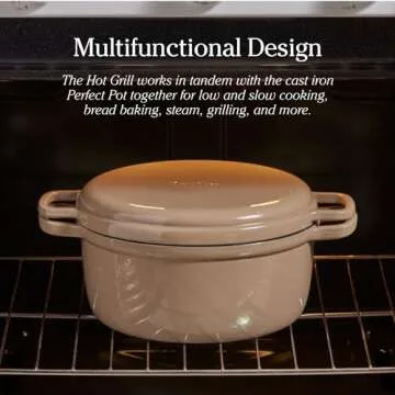 Our Place Cast Iron Hot Grill | Toxin-Free, 10.5" Round, Enameled Cast Iron Grill Pan | Indoor Serious Searing & Grill Marks | Oven Safe up to 500°F | Easy to Clean & Maintain | Lavender