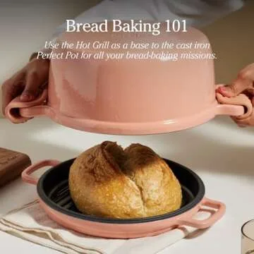 Our Place Cast Iron Hot Grill | Toxin-Free, 10.5" Round, Enameled Cast Iron Grill Pan | Indoor Serious Searing & Grill Marks | Oven Safe up to 500°F | Easy to Clean & Maintain | Lavender