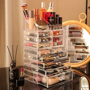 Cq Acrylic Makeup Organizer - 4 Pack Clear Beauty Storage