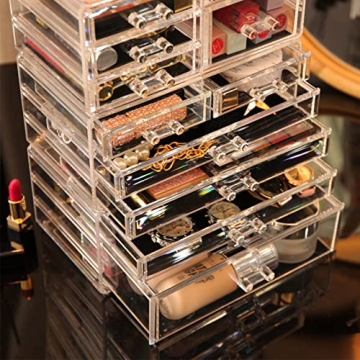 Cq Acrylic Makeup Organizer - 4 Pack Clear Beauty Storage