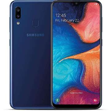 Samsung Galaxy A20 32GB A205G/DS 6.4" HD+ 4,000mAh Battery LTE Factory Unlocked GSM Smartphone (International Version, No Warranty) (Deep Blue)