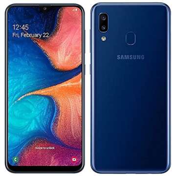 Samsung Galaxy A20 32GB A205G/DS 6.4" HD+ 4,000mAh Battery LTE Factory Unlocked GSM Smartphone (International Version, No Warranty) (Deep Blue)