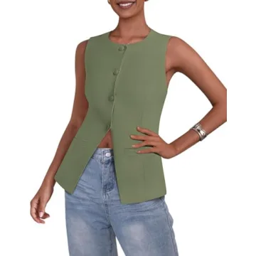 PRETTYGARDEN Women’s Fashionable Summer Suit Vest Tops