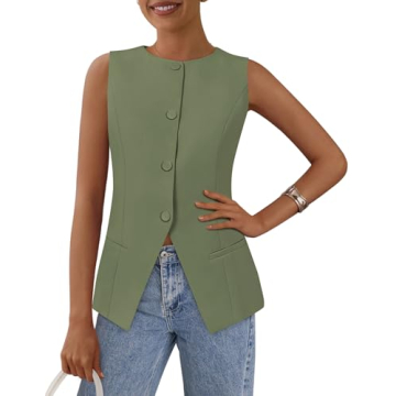 PRETTYGARDEN Women’s Fashionable Summer Suit Vest Tops