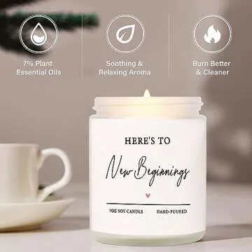 Niyewsor Scented Candle- Divorce Gifts for Women Men, New Beginnings Gifts for Women, Congratulations/New Job/Break Up/Leaving Gifts for Coworker, Friends, Sister