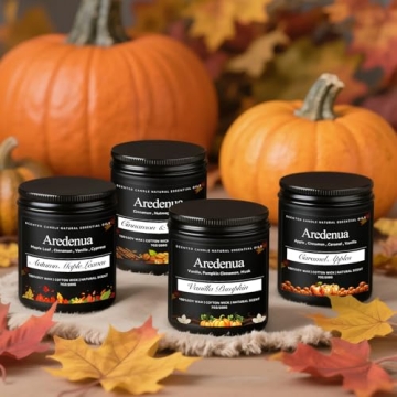 Fall Candles Set for Cozy Home - 4 Pack Soy Candles
