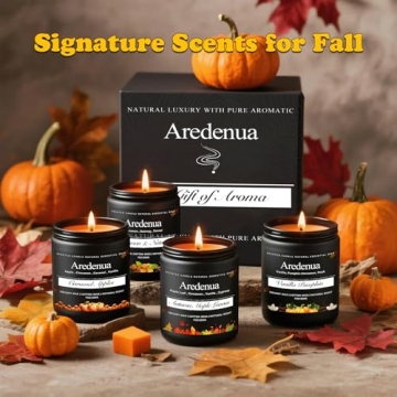 Fall Candles Set for Cozy Home - 4 Pack Soy Candles