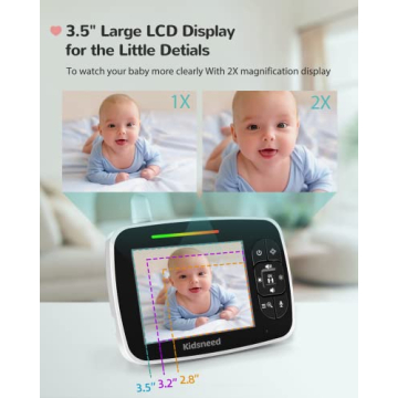 Kidsneed 3.5" HD Video Baby Monitor with Night Vision & Two-Way Audio