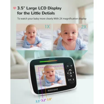 Kidsneed 3.5" HD Video Baby Monitor with Night Vision & Two-Way Audio