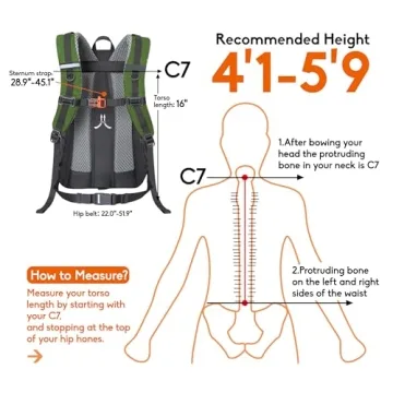 N NEVO RHINO Lightweight Hiking Backpack 25L Travel Pack