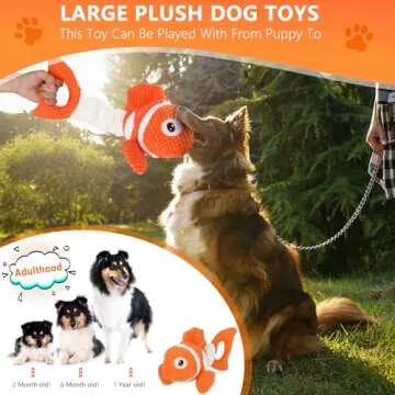 Molantaule Squeaky Dog Toys, Durability Interactive Tug of War Puppy Toys for Indoor and Outdoor Play - Stuffed Pet Dog Toys with Soft Fabric Suitable for Small, Medium, and Large Dogs