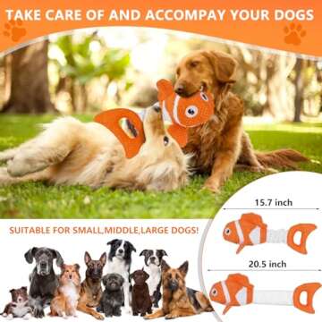 Molantaule Squeaky Dog Toys, Durability Interactive Tug of War Puppy Toys for Indoor and Outdoor Play - Stuffed Pet Dog Toys with Soft Fabric Suitable for Small, Medium, and Large Dogs