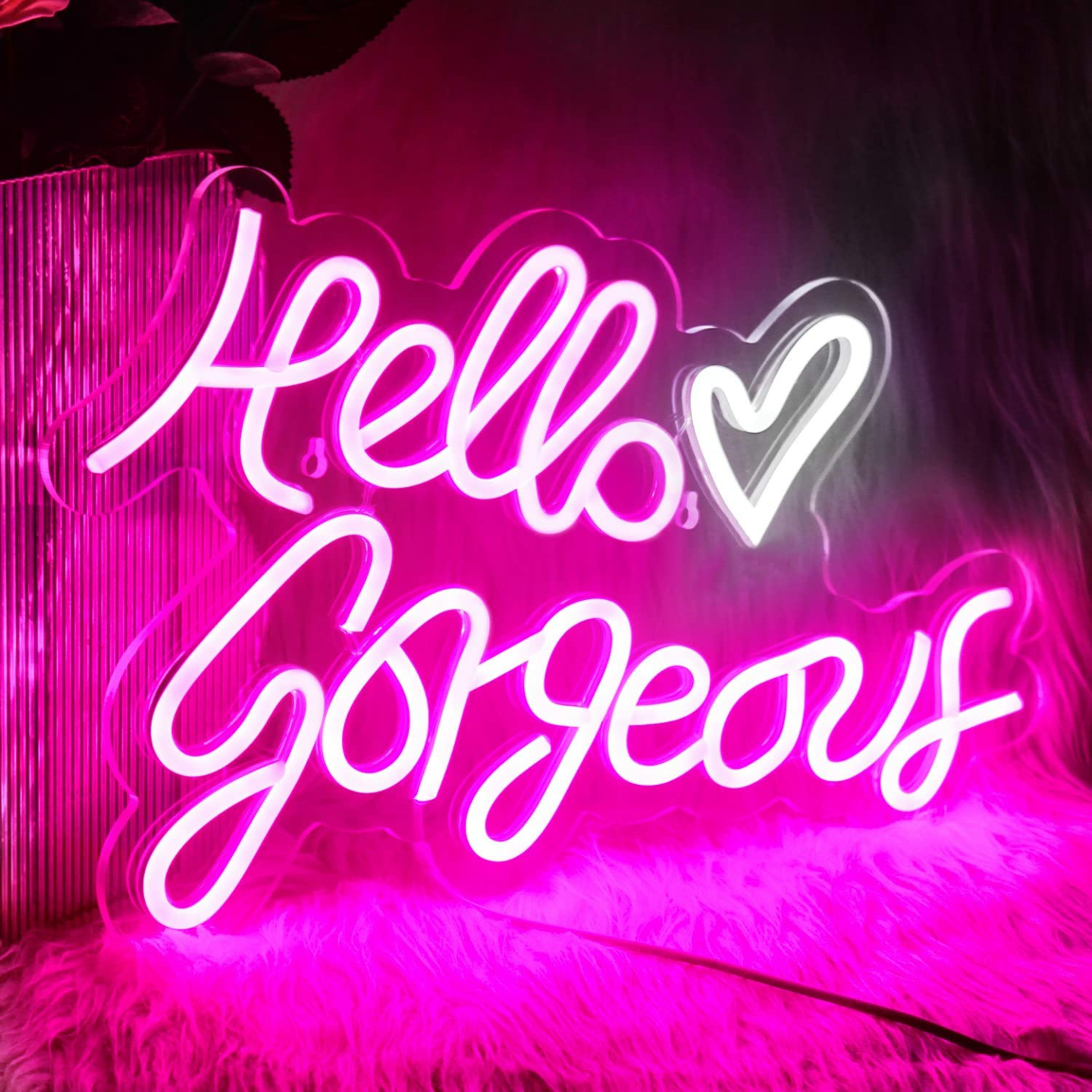 Hello Gorgeous Neon Sign for Girls Room & Events