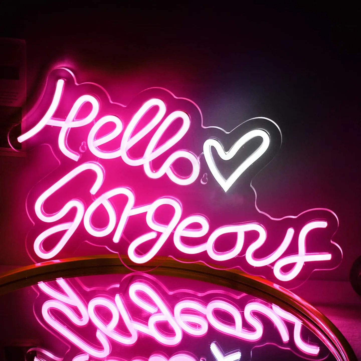 Hello Gorgeous Neon Sign for Girls Room & Events