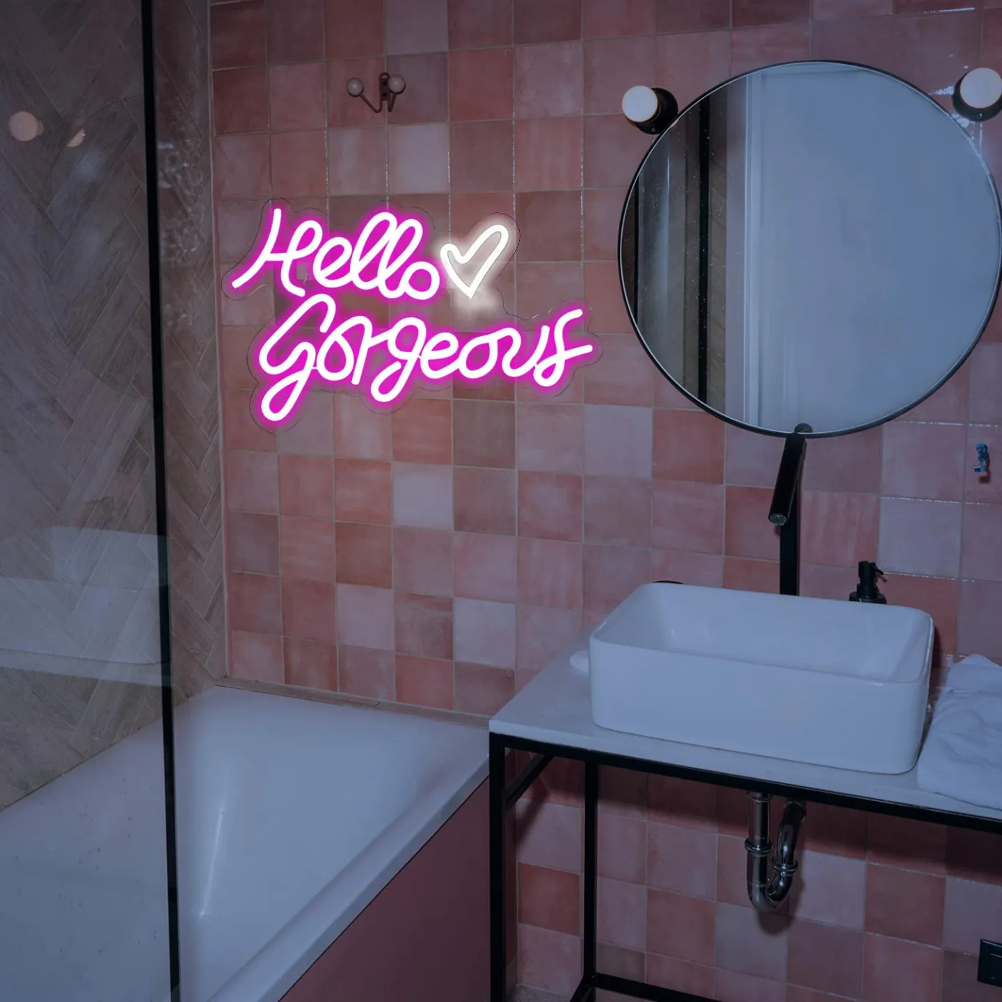 Hello Gorgeous Neon Sign for Girls Room & Events