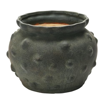 Black Terra-Cotta Raised Dots Vase Elegant Home Decor