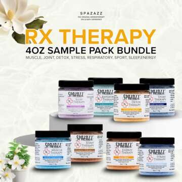 Spazazz RX Therapy Hot Tub Spa and Bath Aromatherapy Salt Crystals 4oz 8 Pack Sample Bundle Includes...