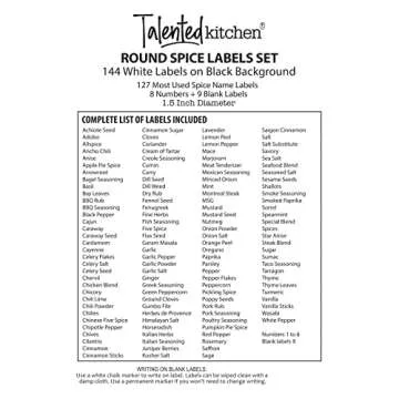 Talented Kitchen Spice Jar Labels - 144 Preprinted Stickers