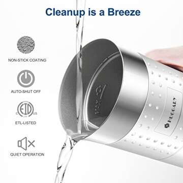 Huogary Electric Milk Frother and Steamer - 4-in-1 Stainless Steel Milk Steamer with Hot and Cold Froth Function, Automatic Foam Maker, 120V…