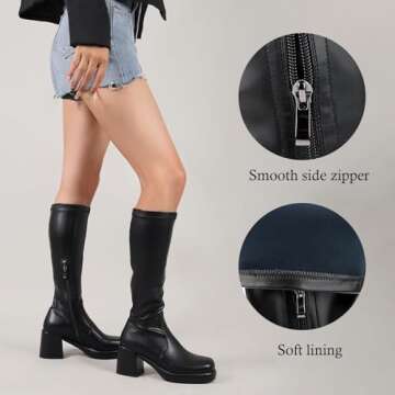 Pixoecuty Women Stylish Knee High Boots for Comfort & Fashion