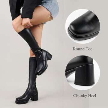 Pixoecuty Women Stylish Knee High Boots for Comfort & Fashion