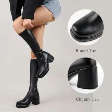 Pixoecuty Women Stylish Knee High Boots for Comfort & Fashion