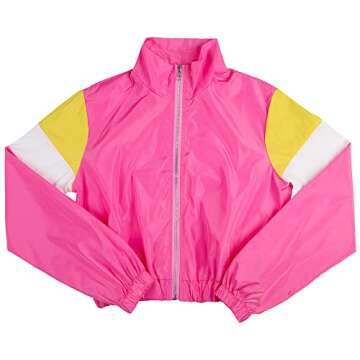 Women Colorblock 2 Piece Tracksuit Sets Long Sleeve High Waist Pants Sets Colour Sweatsuit Pink Large Size 6-8