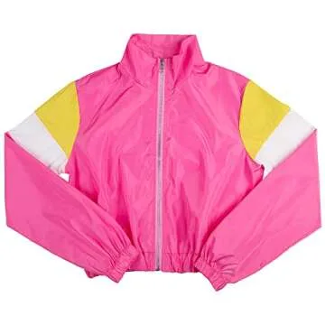 Women Colorblock 2 Piece Tracksuit Sets Long Sleeve High Waist Pants Sets Colour Sweatsuit Pink Large Size 6-8