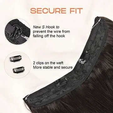 Invisible Wire Hair Extensions - 22 Inch Luxury Style