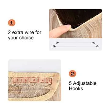 Invisible Wire Hair Extensions - 22 Inch Luxury Style