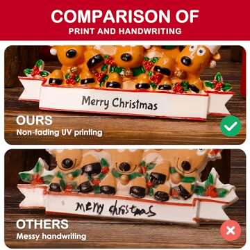 Bemaystar Personalized Christmas Ornaments 2023 - Custom Family of 2,3,4,5,6,7,8 Deer Christmas Ornaments for christmas trees, Christmas Decorations, Xmas Gifts for Mom Dad Family Kids - Family of 5