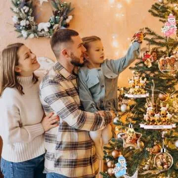 Bemaystar Personalized Christmas Ornaments 2023 - Custom Family of 2,3,4,5,6,7,8 Deer Christmas Ornaments for christmas trees, Christmas Decorations, Xmas Gifts for Mom Dad Family Kids - Family of 5