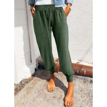 Dokotoo Women's Summer Comfy Leopard Print Jogger Pants with Pockets