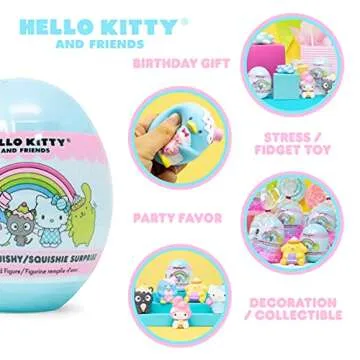 Hamee Sanrio Hello Kitty and Friends [Surprise Blind Capsule] Cute Water Filled Squishy Toy [Birthday Gift Bags, Party Favors, Gift Basket Filler, Stress Relief Toys] - Surprise (Random - 1 PC.)