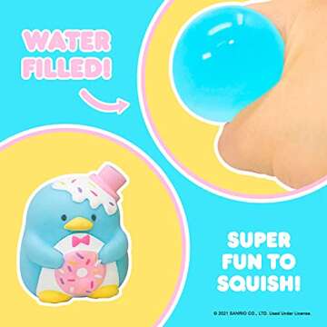 Hamee Sanrio Hello Kitty and Friends [Surprise Blind Capsule] Cute Water Filled Squishy Toy [Birthday Gift Bags, Party Favors, Gift Basket Filler, Stress Relief Toys] - Surprise (Random - 1 PC.)
