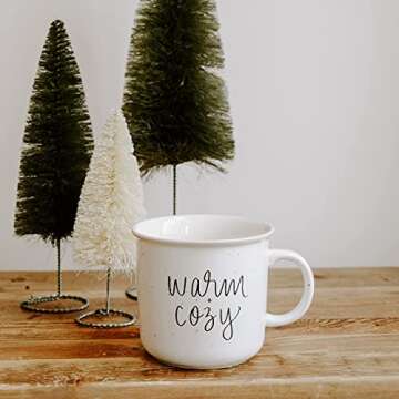 Sweet Water Decor Fall Coffee Mugs | Seasonal 16oz Ceramic Campfire Coffee Cup | Microwave & Dishwasher Safe Autumn Mug Great for Halloween, Pumpkin Spice Lattes & Thanksgiving (Warm and Cozy)