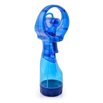 O2COOL Deluxe Handheld Battery Powered Water Misting Fan (Dark Blue) 2 Pack