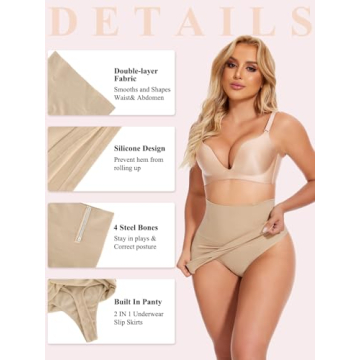 JOYSHAPER Seamless Dress Slip with Tummy Control for Women