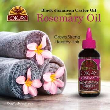 Okay Pure Naturals Black Jamaican Castor Oil - Castor Oil for Hair Growth, Moisture for Skin, Face, ...