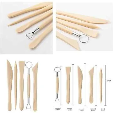 Dotting Tools Kit for Clay, Nail Art, Air Dry Clay, Sculpting Painting Embossing Scoring Modeling, Ball Stylus Pen, Rock, Silicone, Langqun