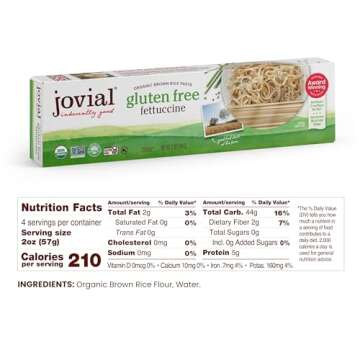 Jovial Whole Grain Brown Rice Fettuccine Pasta - Pasta Fettuccine, Fettuccine Pasta, Whole Grain Pas...