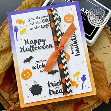 Hero Arts CM570 Hero Greetings Halloween Clear Stamp Set - Perfect for Crafting Fun!