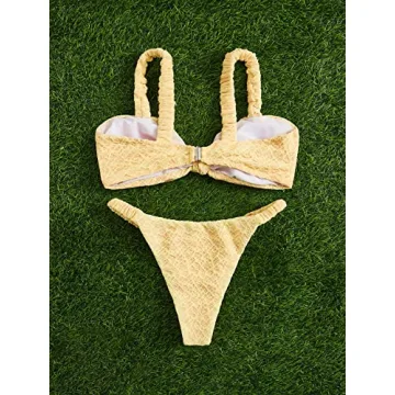 MakeMeChic Knot High Cut Bikini Set for Summer Styles